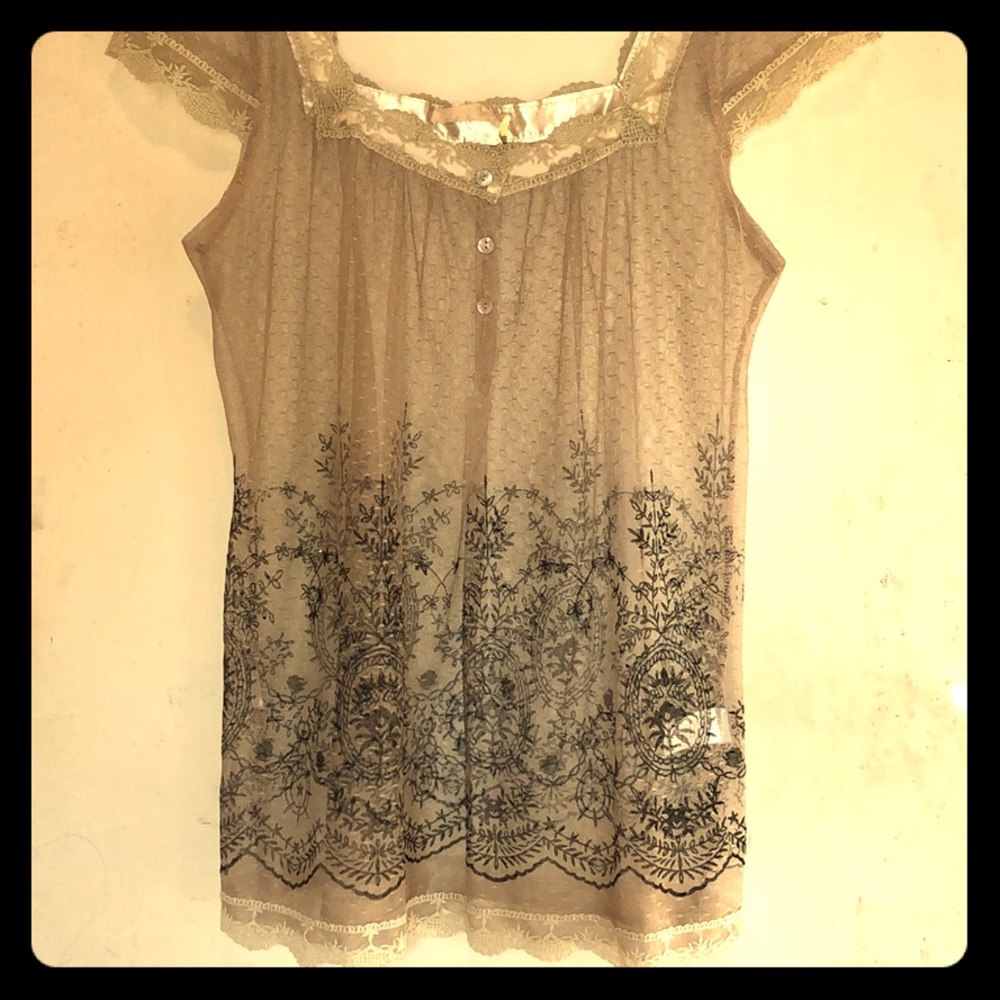 Sheer lace babydoll type blouse